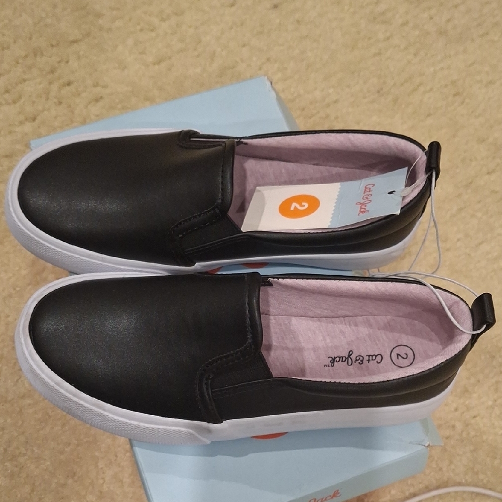 Cat & Jack Black Slip-On Shoes